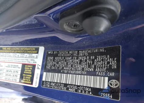 2015 Toyota Camry Se z USA, uszkodzony, nr VIN 4T1BF1FK6FU985164